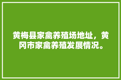 黄梅县家禽养殖场地址，黄冈市家禽养殖发展情况。 黄梅县家禽养殖场地址，黄冈市家禽养殖发展情况。 家禽养殖