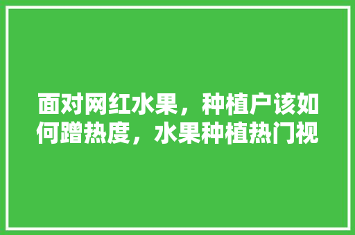 面对网红水果，种植户该如何蹭热度，水果种植热门视频大全。 面对网红水果，种植户该如何蹭热度，水果种植热门视频大全。 家禽养殖