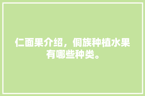 仁面果介绍，侗族种植水果有哪些种类。 仁面果介绍，侗族种植水果有哪些种类。 畜牧养殖