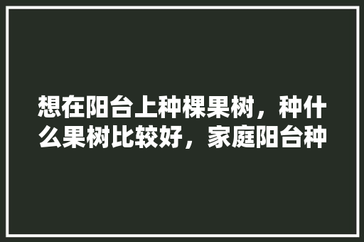 想在阳台上种棵果树，种什么果树比较好，家庭阳台种水果。 想在阳台上种棵果树，种什么果树比较好，家庭阳台种水果。 水果种植