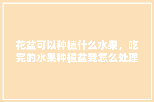 花盆可以种植什么水果，吃完的水果种植盆栽怎么处理。 花盆可以种植什么水果，吃完的水果种植盆栽怎么处理。 畜牧养殖