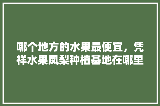 哪个地方的水果最便宜，凭祥水果凤梨种植基地在哪里。 哪个地方的水果最便宜，凭祥水果凤梨种植基地在哪里。 水果种植