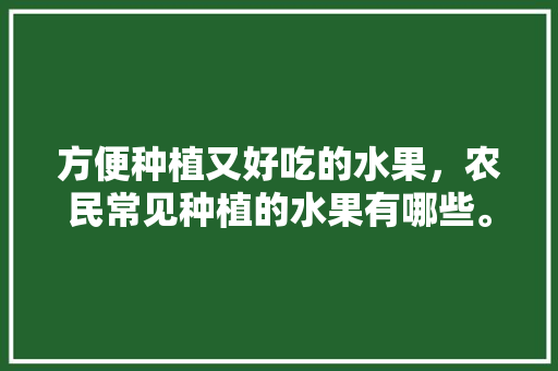 方便种植又好吃的水果，农民常见种植的水果有哪些。 方便种植又好吃的水果，农民常见种植的水果有哪些。 水果种植