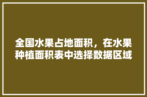 全国水果占地面积，在水果种植面积表中选择数据区域。 全国水果占地面积，在水果种植面积表中选择数据区域。 土壤施肥