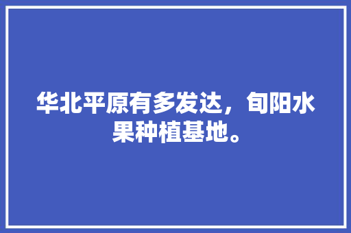 华北平原有多发达，旬阳水果种植基地。 华北平原有多发达，旬阳水果种植基地。 土壤施肥