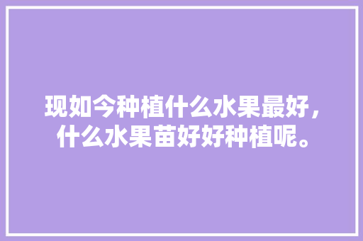 现如今种植什么水果最好，什么水果苗好好种植呢。 现如今种植什么水果最好，什么水果苗好好种植呢。 水果种植