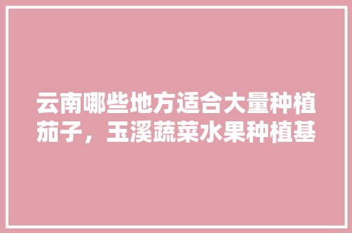 云南哪些地方适合大量种植茄子，玉溪蔬菜水果种植基地。 云南哪些地方适合大量种植茄子，玉溪蔬菜水果种植基地。 水果种植