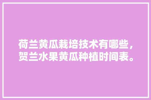 荷兰黄瓜栽培技术有哪些，贺兰水果黄瓜种植时间表。 荷兰黄瓜栽培技术有哪些，贺兰水果黄瓜种植时间表。 畜牧养殖