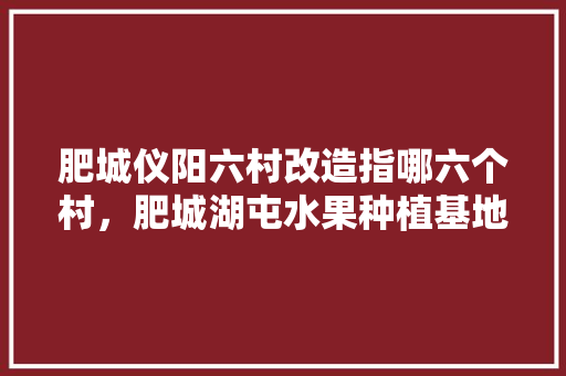 肥城仪阳六村改造指哪六个村，肥城湖屯水果种植基地。 肥城仪阳六村改造指哪六个村，肥城湖屯水果种植基地。 畜牧养殖