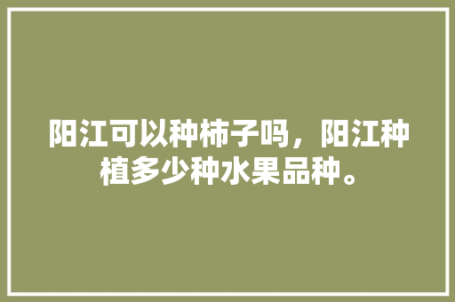 阳江可以种柿子吗，阳江种植多少种水果品种。 阳江可以种柿子吗，阳江种植多少种水果品种。 土壤施肥