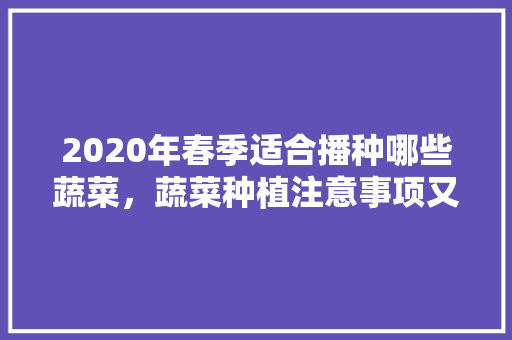 2020年春季适合播种哪些蔬菜，蔬菜种植注意事项又有哪些呢，。 2020年春季适合播种哪些蔬菜，蔬菜种植注意事项又有哪些呢，。 家禽养殖