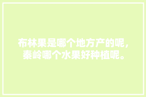 布林果是哪个地方产的呢，秦岭哪个水果好种植呢。 布林果是哪个地方产的呢，秦岭哪个水果好种植呢。 土壤施肥