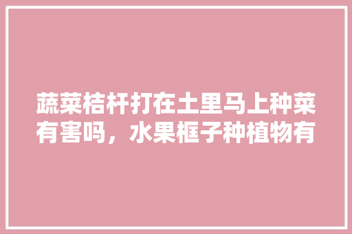 蔬菜桔杆打在土里马上种菜有害吗，水果框子种植物有哪些。 蔬菜桔杆打在土里马上种菜有害吗，水果框子种植物有哪些。 水果种植