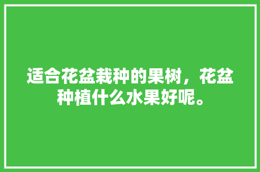 适合花盆栽种的果树，花盆种植什么水果好呢。 适合花盆栽种的果树，花盆种植什么水果好呢。 畜牧养殖