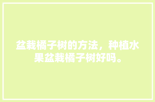 盆栽橘子树的方法，种植水果盆栽橘子树好吗。 盆栽橘子树的方法，种植水果盆栽橘子树好吗。 土壤施肥