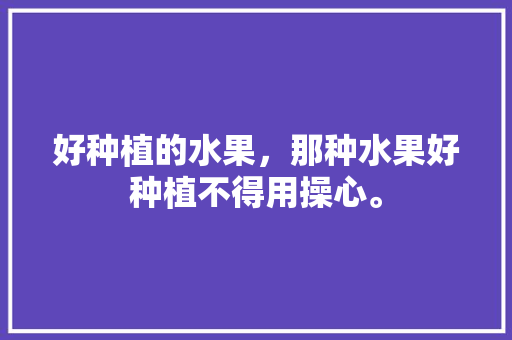 好种植的水果，那种水果好种植不得用操心。 好种植的水果，那种水果好种植不得用操心。 蔬菜种植