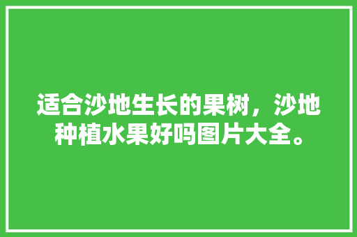 适合沙地生长的果树，沙地种植水果好吗图片大全。 适合沙地生长的果树，沙地种植水果好吗图片大全。 土壤施肥