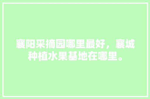 襄阳采摘园哪里最好，襄城种植水果基地在哪里。 襄阳采摘园哪里最好，襄城种植水果基地在哪里。 家禽养殖