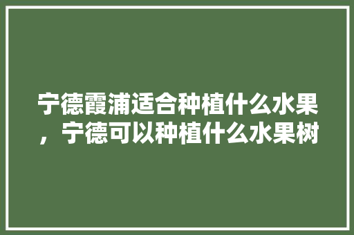 宁德霞浦适合种植什么水果，宁德可以种植什么水果树。 宁德霞浦适合种植什么水果，宁德可以种植什么水果树。 水果种植