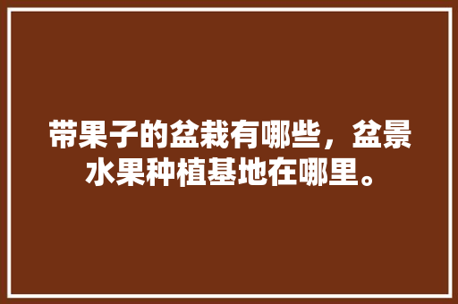 带果子的盆栽有哪些，盆景水果种植基地在哪里。 带果子的盆栽有哪些，盆景水果种植基地在哪里。 水果种植