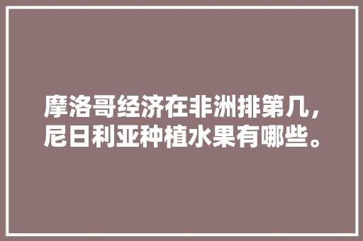 摩洛哥经济在非洲排第几，尼日利亚种植水果有哪些。 摩洛哥经济在非洲排第几，尼日利亚种植水果有哪些。 畜牧养殖