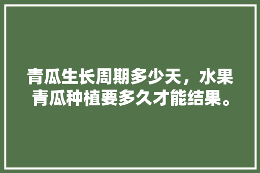 青瓜生长周期多少天，水果青瓜种植要多久才能结果。 青瓜生长周期多少天，水果青瓜种植要多久才能结果。 水果种植