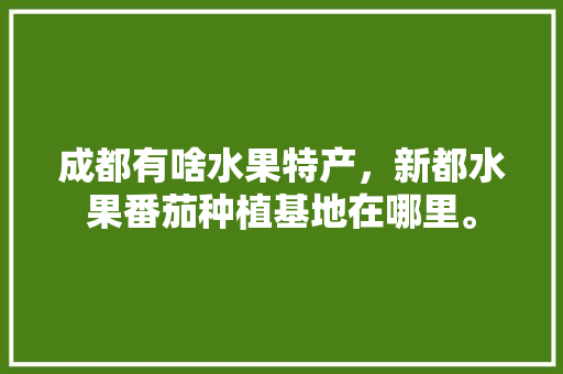 成都有啥水果特产，新都水果番茄种植基地在哪里。 成都有啥水果特产，新都水果番茄种植基地在哪里。 蔬菜种植