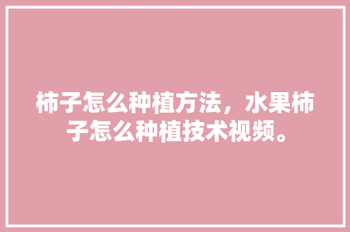 柿子怎么种植方法，水果柿子怎么种植技术视频。 柿子怎么种植方法，水果柿子怎么种植技术视频。 水果种植