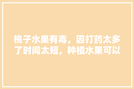 桃子水果有毒，因打药太多了时间太短，种植水果可以打药吗视频。 桃子水果有毒，因打药太多了时间太短，种植水果可以打药吗视频。 土壤施肥