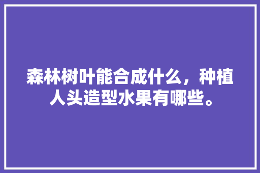 森林树叶能合成什么，种植人头造型水果有哪些。 森林树叶能合成什么，种植人头造型水果有哪些。 水果种植