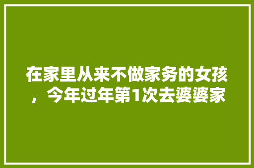 在家里从来不做家务的女孩，今年过年第1次去婆婆家。要不要帮忙做点家务年夜饭之类，。 在家里从来不做家务的女孩，今年过年第1次去婆婆家。要不要帮忙做点家务年夜饭之类，。 土壤施肥