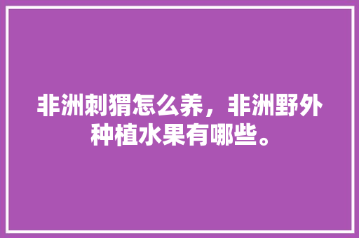 非洲刺猬怎么养，非洲野外种植水果有哪些。 非洲刺猬怎么养，非洲野外种植水果有哪些。 畜牧养殖