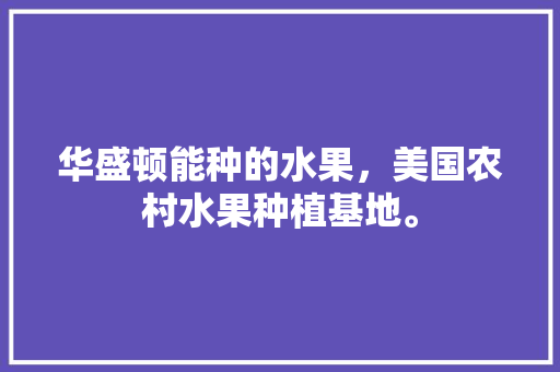 华盛顿能种的水果，美国农村水果种植基地。 华盛顿能种的水果，美国农村水果种植基地。 蔬菜种植