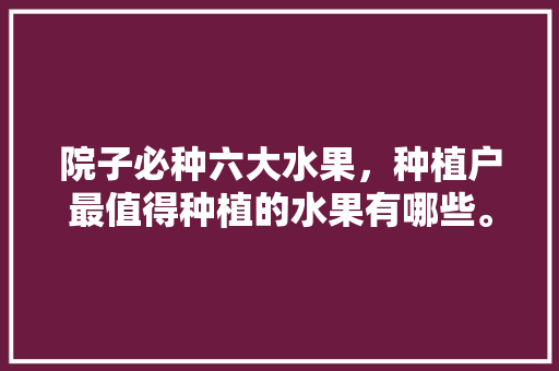 院子必种六大水果，种植户最值得种植的水果有哪些。 院子必种六大水果，种植户最值得种植的水果有哪些。 蔬菜种植