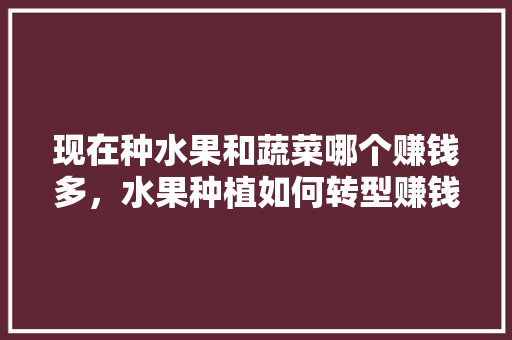 现在种水果和蔬菜哪个赚钱多，水果种植如何转型赚钱呢。 现在种水果和蔬菜哪个赚钱多，水果种植如何转型赚钱呢。 蔬菜种植