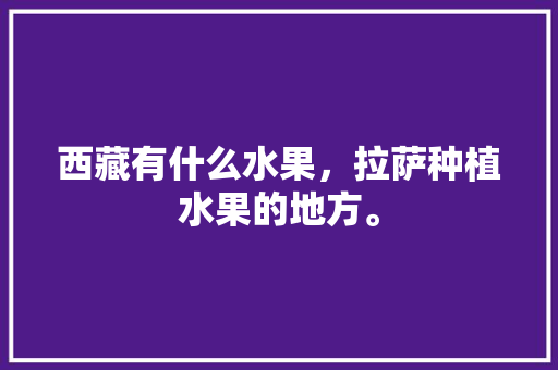 西藏有什么水果，拉萨种植水果的地方。 西藏有什么水果，拉萨种植水果的地方。 畜牧养殖