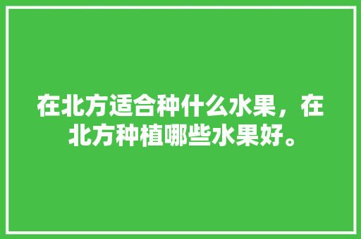 在北方适合种什么水果，在北方种植哪些水果好。 在北方适合种什么水果，在北方种植哪些水果好。 水果种植