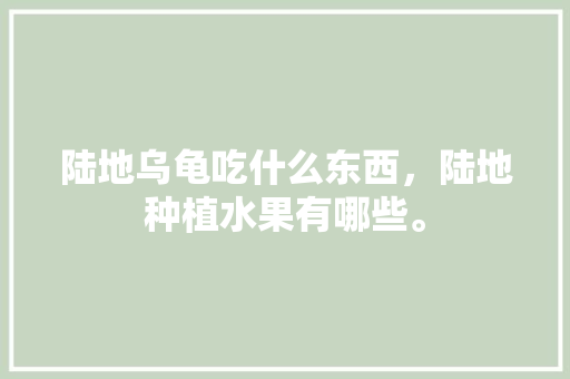 陆地乌龟吃什么东西，陆地种植水果有哪些。 陆地乌龟吃什么东西，陆地种植水果有哪些。 家禽养殖