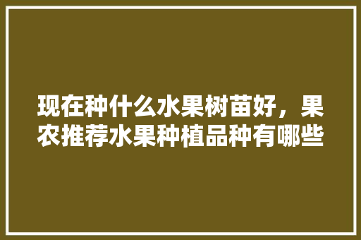 现在种什么水果树苗好，果农推荐水果种植品种有哪些。 现在种什么水果树苗好，果农推荐水果种植品种有哪些。 土壤施肥