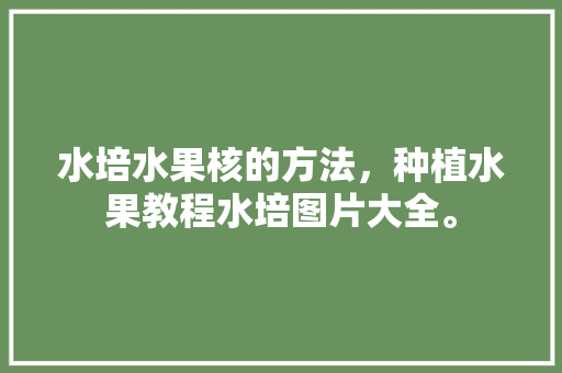 水培水果核的方法，种植水果教程水培图片大全。 水培水果核的方法，种植水果教程水培图片大全。 土壤施肥