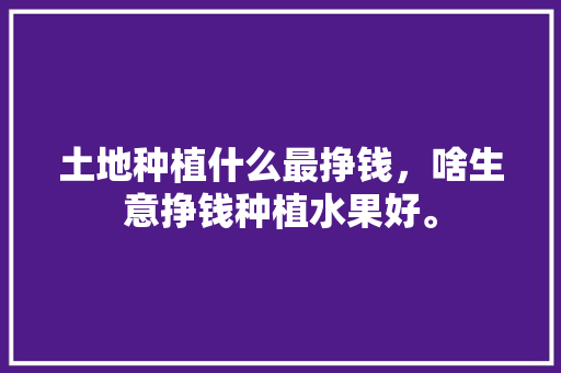 土地种植什么最挣钱，啥生意挣钱种植水果好。 土地种植什么最挣钱，啥生意挣钱种植水果好。 畜牧养殖