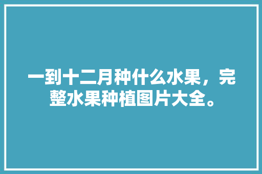 一到十二月种什么水果，完整水果种植图片大全。 一到十二月种什么水果，完整水果种植图片大全。 蔬菜种植