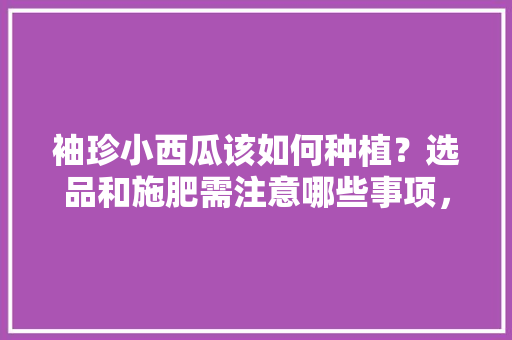 袖珍小西瓜该如何种植？选品和施肥需注意哪些事项，水果种植方法西瓜图片。 袖珍小西瓜该如何种植？选品和施肥需注意哪些事项，水果种植方法西瓜图片。 家禽养殖