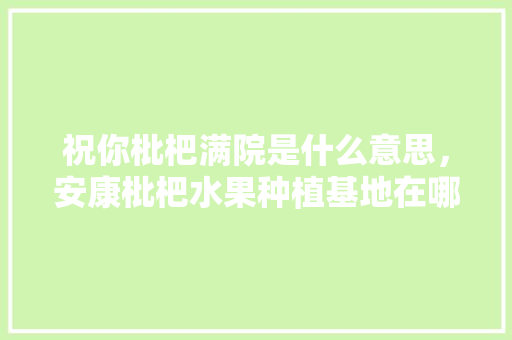 祝你枇杷满院是什么意思，安康枇杷水果种植基地在哪里。 祝你枇杷满院是什么意思，安康枇杷水果种植基地在哪里。 水果种植