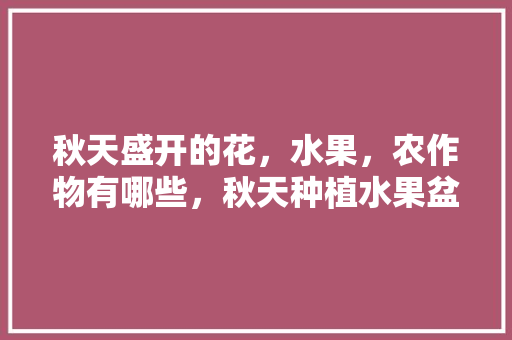 秋天盛开的花，水果，农作物有哪些，秋天种植水果盆栽教程视频。 秋天盛开的花，水果，农作物有哪些，秋天种植水果盆栽教程视频。 水果种植