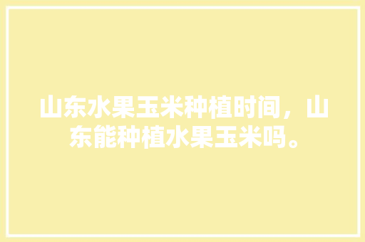 山东水果玉米种植时间，山东能种植水果玉米吗。 山东水果玉米种植时间，山东能种植水果玉米吗。 蔬菜种植