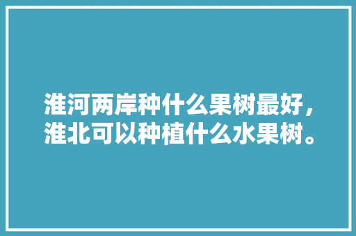 淮河两岸种什么果树最好，淮北可以种植什么水果树。 淮河两岸种什么果树最好，淮北可以种植什么水果树。 土壤施肥