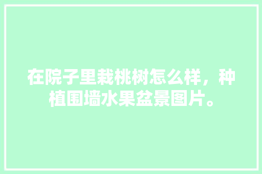 在院子里栽桃树怎么样，种植围墙水果盆景图片。 在院子里栽桃树怎么样，种植围墙水果盆景图片。 家禽养殖