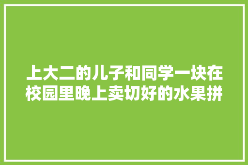 上大二的儿子和同学一块在校园里晚上卖切好的水果拼盘，是不务正业的体现吗，宿舍种植水果卖钱合理吗。 上大二的儿子和同学一块在校园里晚上卖切好的水果拼盘，是不务正业的体现吗，宿舍种植水果卖钱合理吗。 水果种植