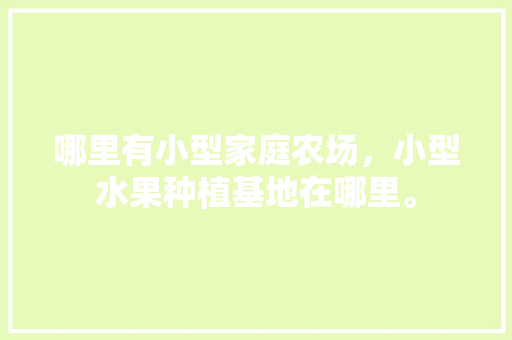 哪里有小型家庭农场，小型水果种植基地在哪里。 哪里有小型家庭农场，小型水果种植基地在哪里。 蔬菜种植